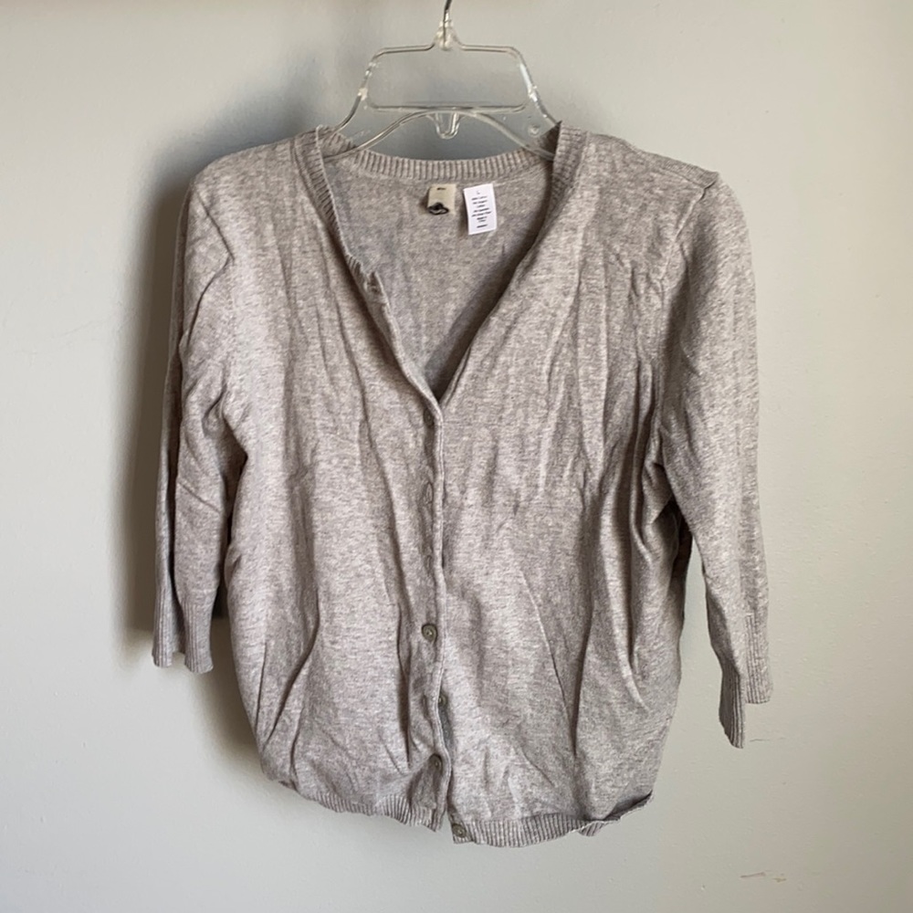 BP Grey Juniors Half Sleeve Button Up Cardigan